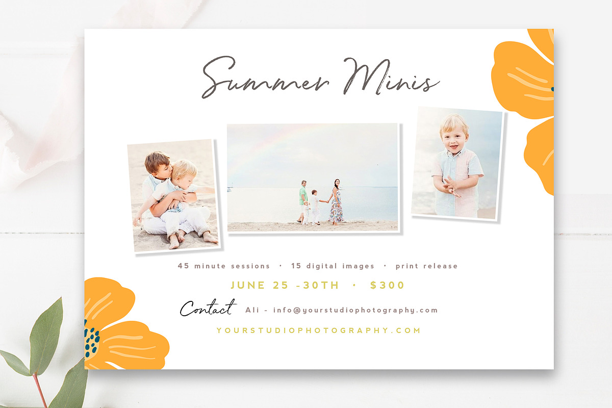 5x7 Summer Minis Template, a Flyer Template by By Stephanie Design