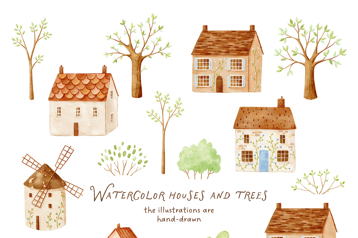 Summer in the countryside clipart, a Decorative Illustration by polikarpovaart (Photo 15 of 19)