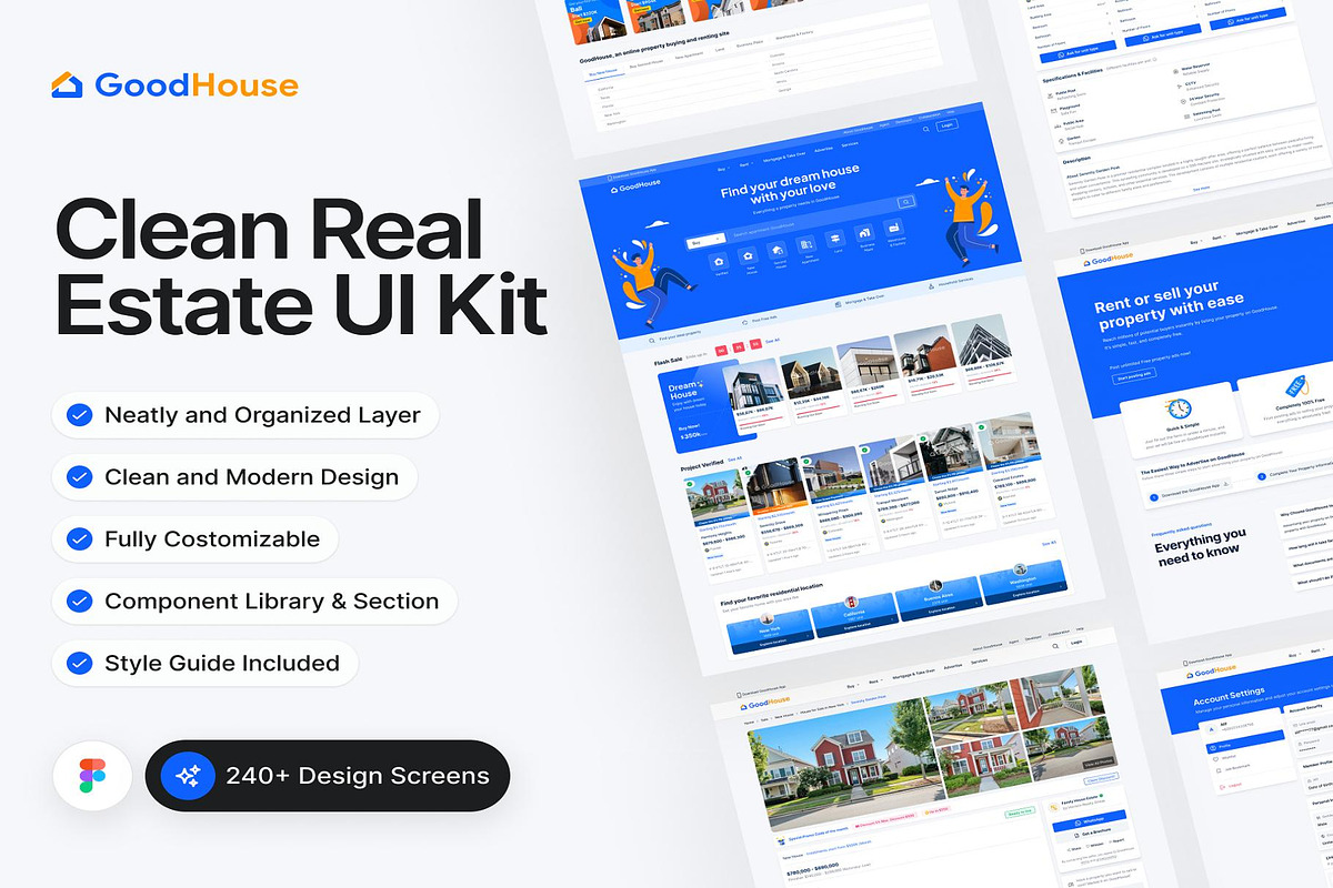 GoodHouse Real Estate Website UI Kit, an UI Kit Template by Creative Perspective (Photo 1 of 7)