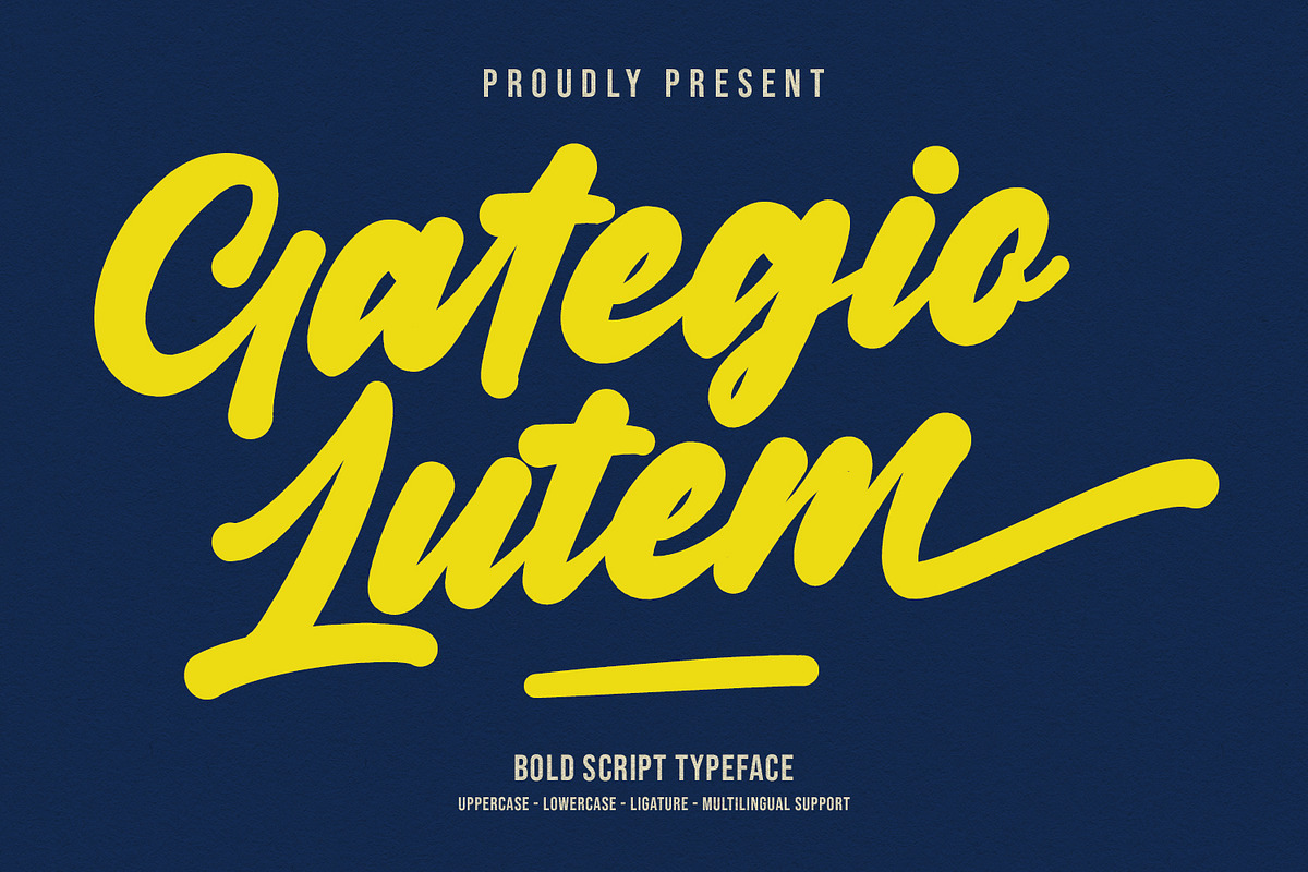 Gategio Lutem Script Handmade Bold, a Script Font by Maulana Creative (Photo 1 of 7)