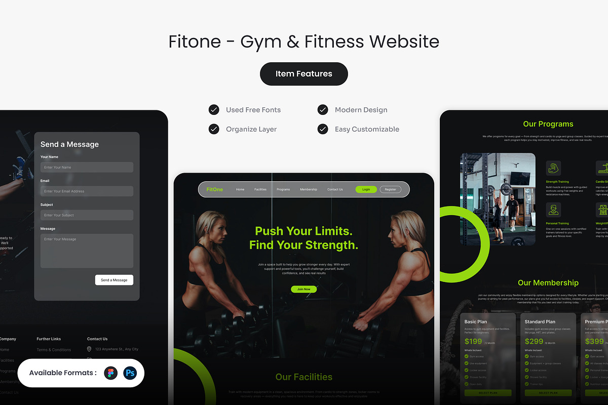 Fitone - Gym & Fitness Website, an UI Kit Template by Kmg Design (Photo 1 of 3)