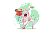 Capoeira action poses, an Illustration by VectorVision (Thumbnail 3 of 13)