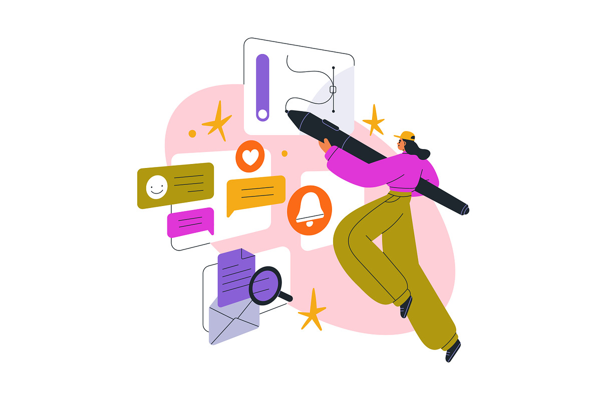 Digital content creators concept set, a Person Illustration by Good Studio (Photo 4 of 14)