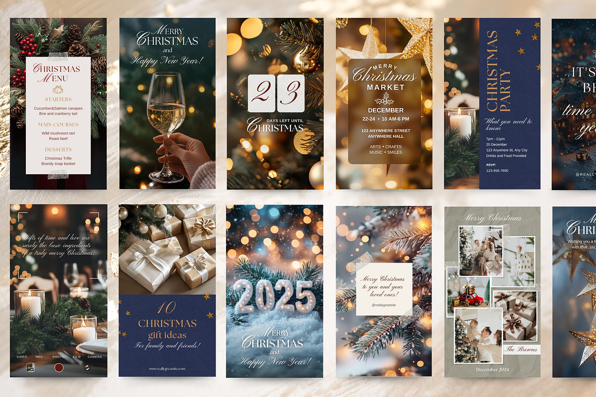 Bright Christmas Instagram Templates, a Social Media Template by InstaDesignPro (Photo 7 of 10)