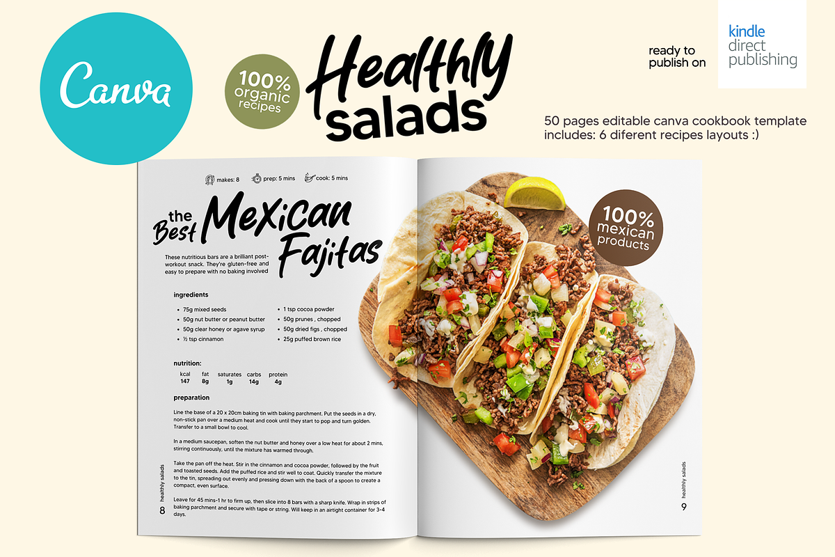 Canva Salads US Letter CookBook, a Magazine Template by DeLaGranSiete (Photo 5 of 12)