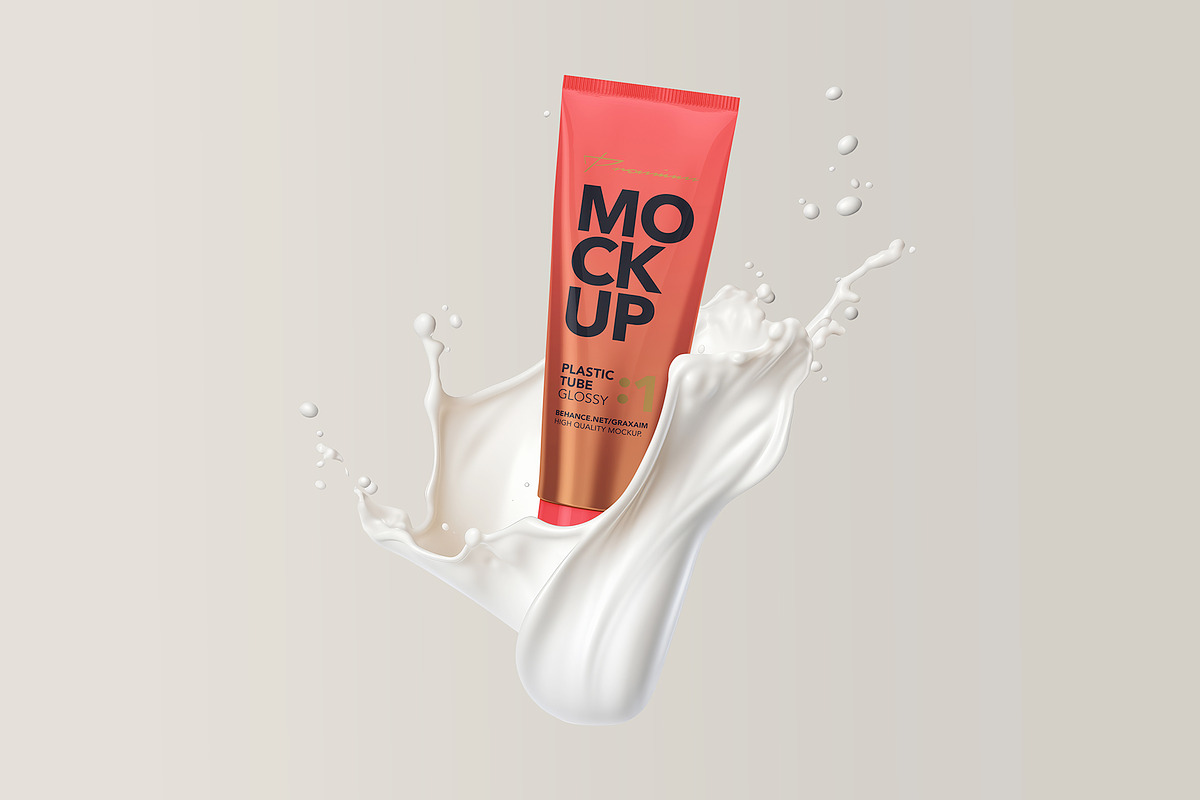Cosmetic Tube Mockup with Splash, a Product Mockup by Graxaim Mock-up (Photo 4 of 5)