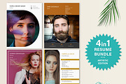 Resume Bundle 4 in 1 Actor, Actress, a Resume Template by Stanin Studio (Thumbnail 1 of 10)
