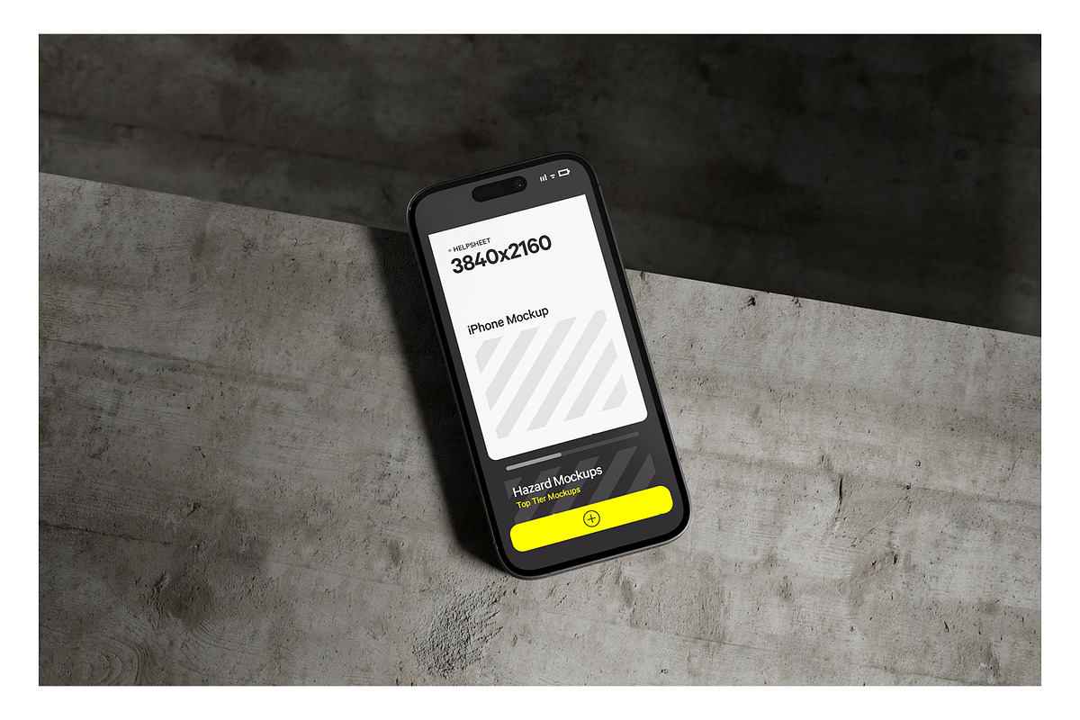 Concrete iPhone 14 Mockup, an iPhone Mockup by HAZARD MOCKUPS (Photo 6 of 8)