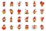 Whimsical Valentine Gnome Clipart, an Illustration by designcity5 (Thumbnail 2 of 5)