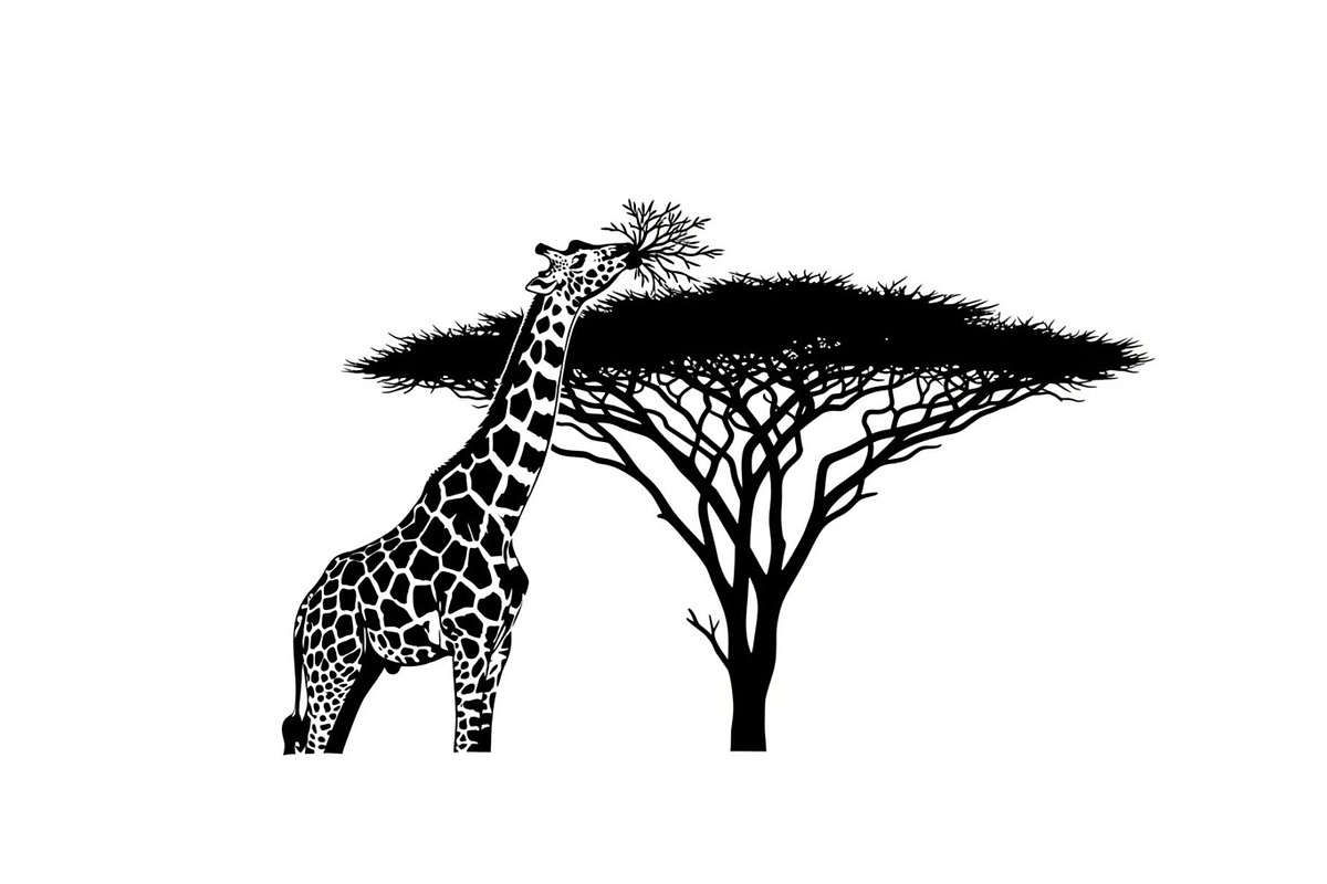 Giraffe Safari Silhouette Vector Bun, an Illustration by Designer_Momina (Photo 12 of 51)