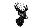 Deer Antler Silhouette Bundle, an Object Illustration by yasushie (Thumbnail 10 of 31)
