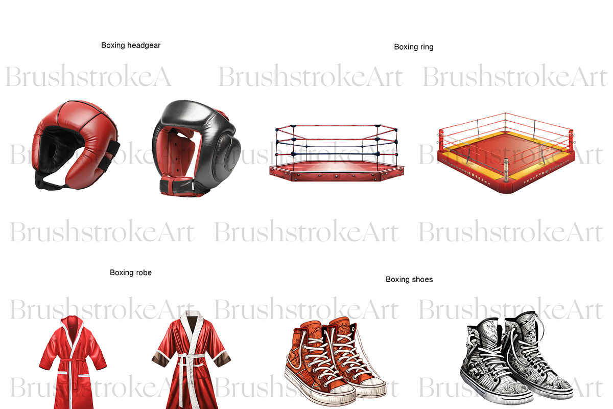 Boxing Clipart, Black Boxer, Fitness, a Person Illustration by BrushstrokeArtGB (Photo 6 of 9)