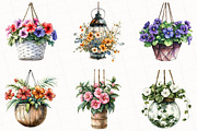 Flower Hanging Plant Vase Clipart, an Illustration by OK Design (Thumbnail 3 of 5)