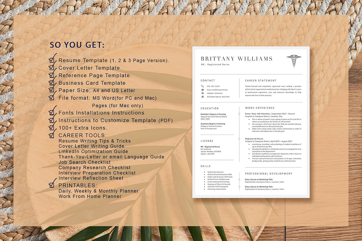 Nurse Resume Template Word, Pages, a Resume Template by VictoriousVita (Photo 8 of 8)