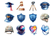 Watercolor Career Day Clipart, a Graphic by CitraGraphics (Thumbnail 2 of 4)