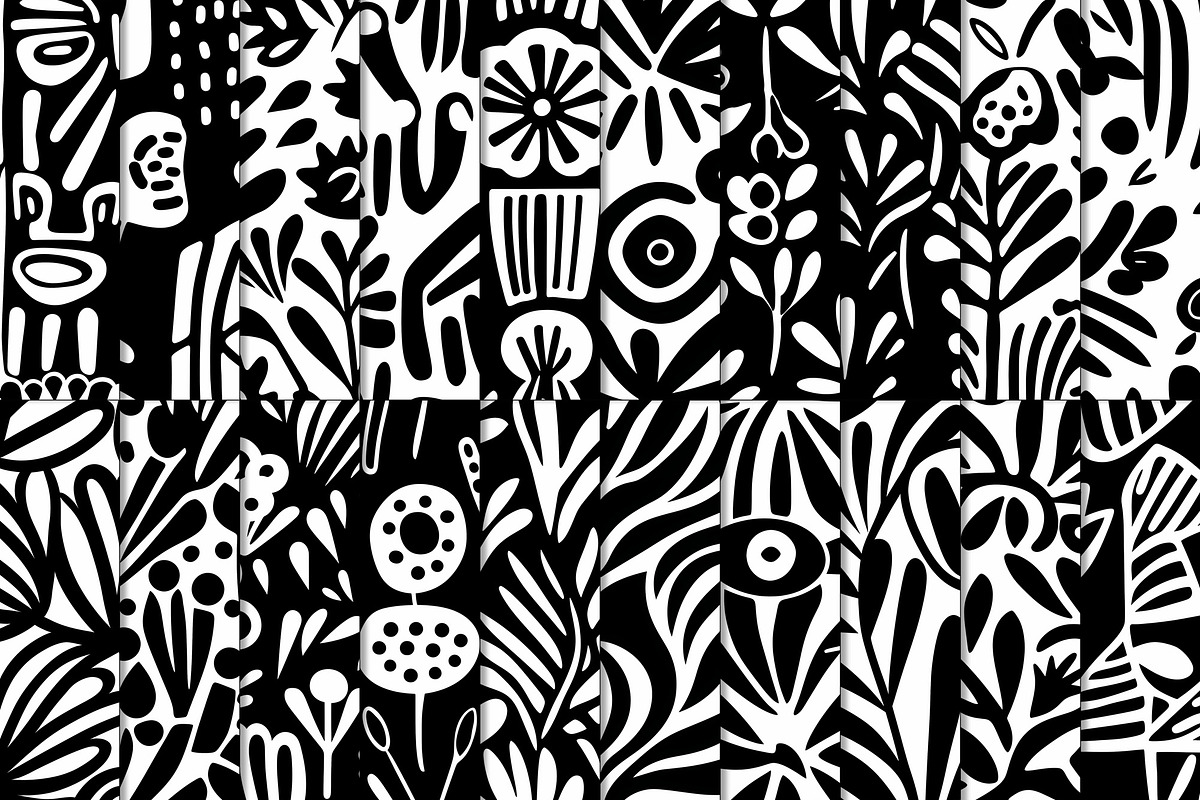 20 Seamless B/W Matisse-inspired Set, a Pattern Graphic by Nordic Design (Photo 4 of 9)