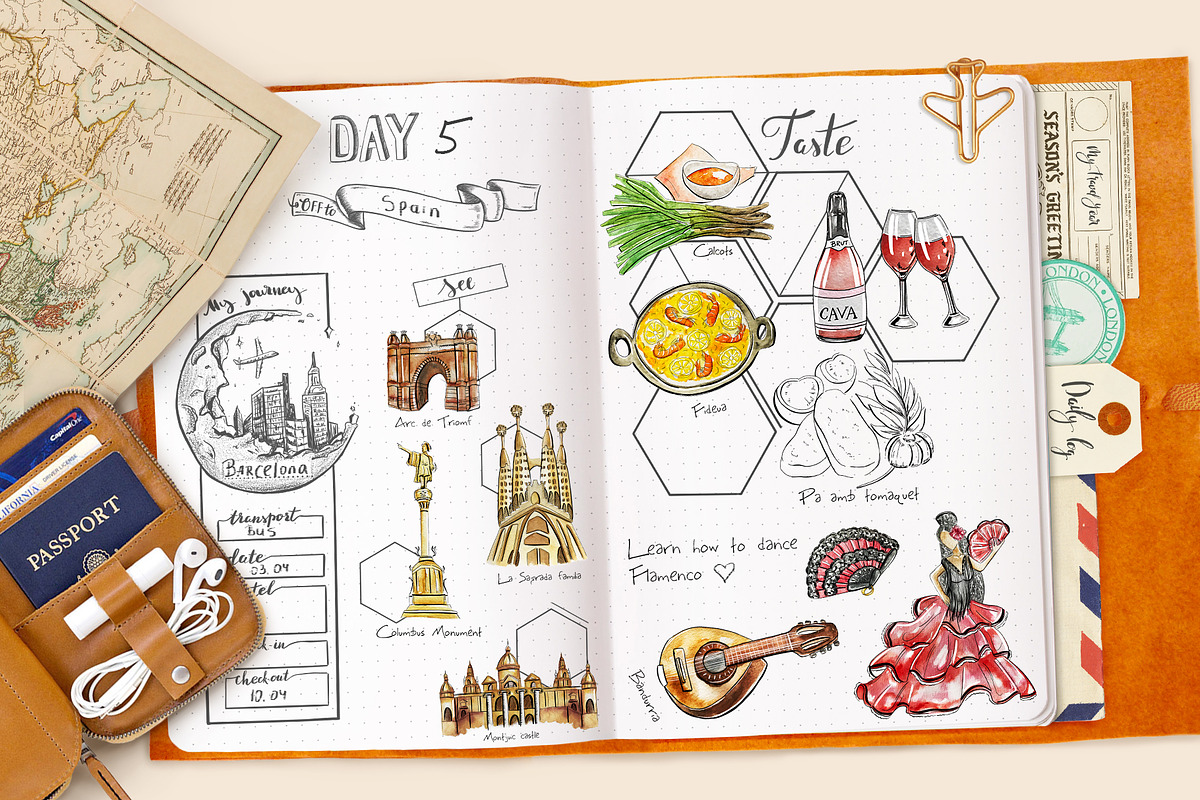 Travel Spain clipart, a Food Illustration by Kate Snitser (Photo 5 of 5)