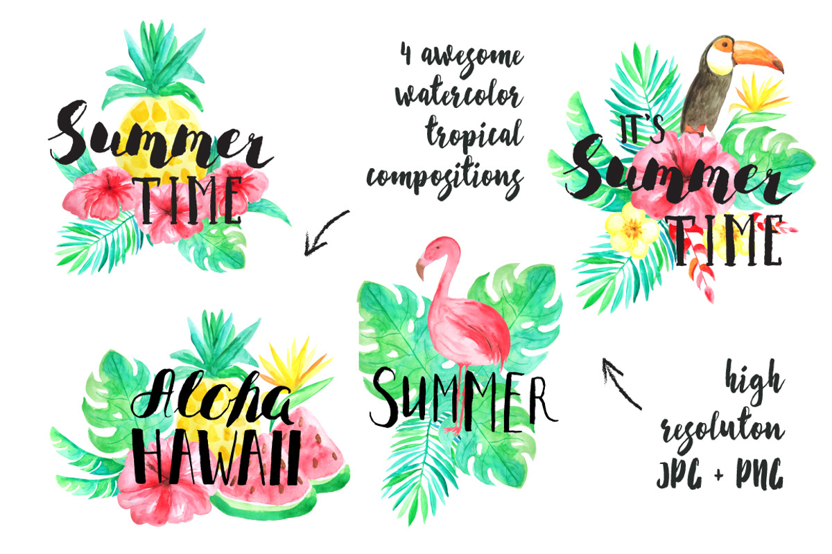 Summer Tropical Design Pack Vol.2, a Background Graphic by ...