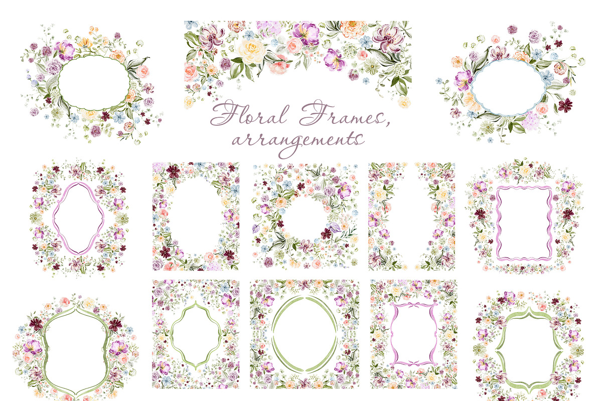 Summer Flowers Watercolor Clipart, a Decorative Illustration by LenArt (Photo 3 of 14)