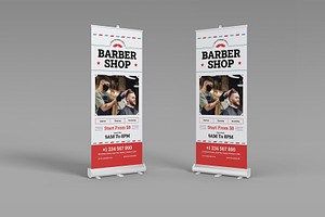 Simple Barbershop Roll Up Banner