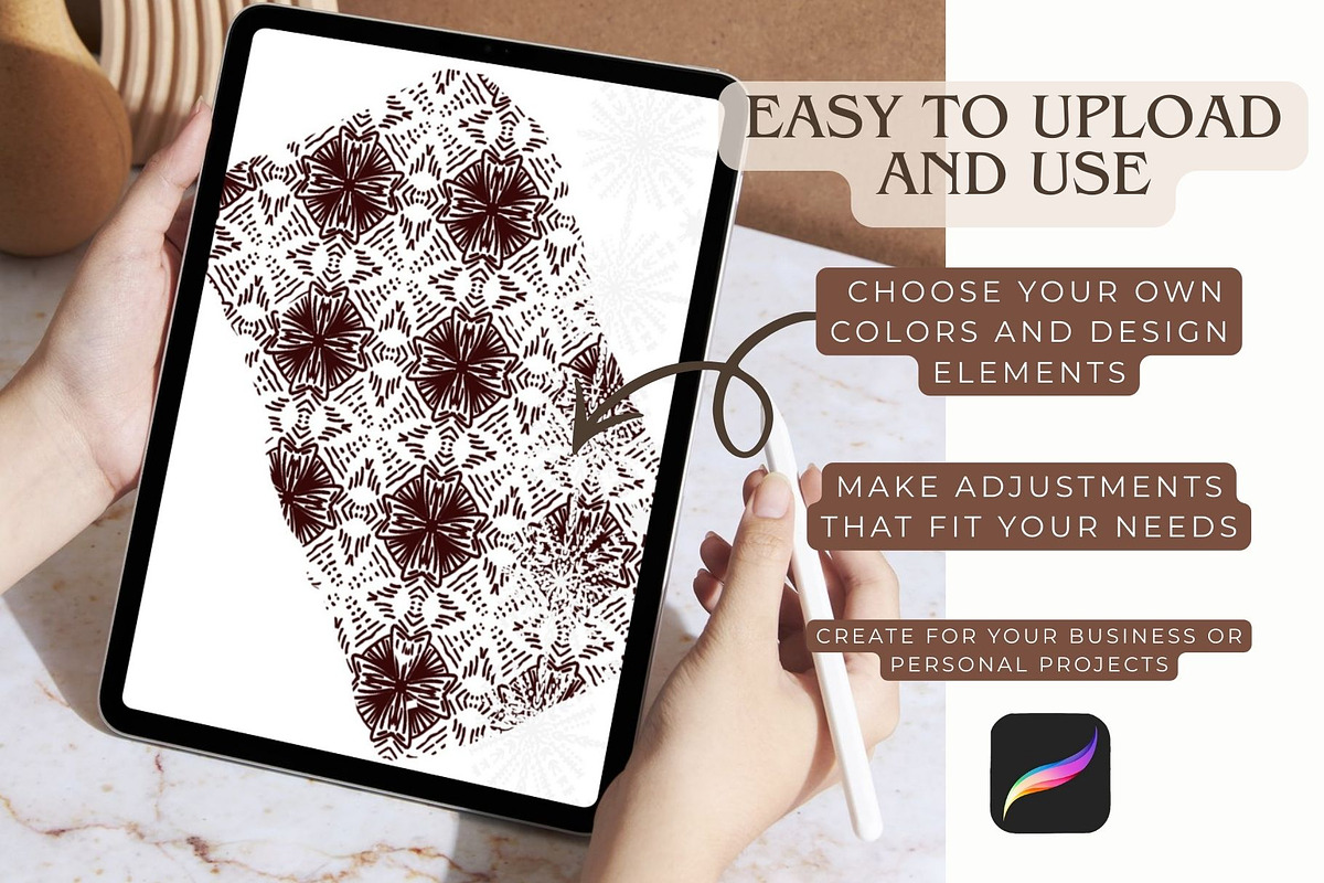 Procreate Seamless Pattern Brush Set, a Brush Add-On by Studio Print Co. (Photo 5 of 13)