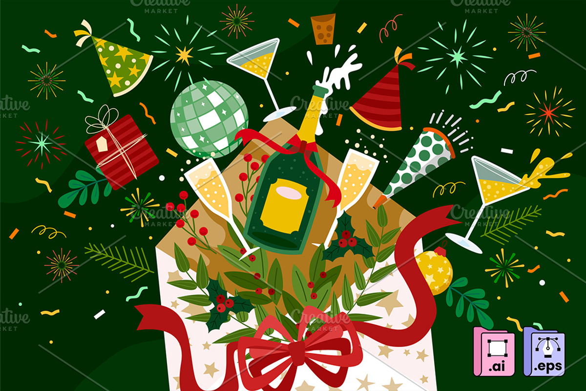 Exploding New Year Envelope, a Decorative Illustration by MISS CHATZ (Photo 2 of 3)