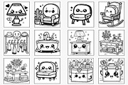 Kawaii Furniture Coloring Pages, a Decorative Illustration by Lamia Emad (Thumbnail 3 of 5)