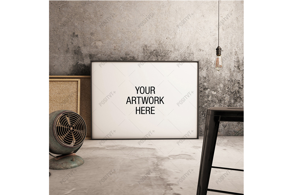 Poster Frame Mockup Vintage, a Print Template by positvtplus (Photo 1 of 2)