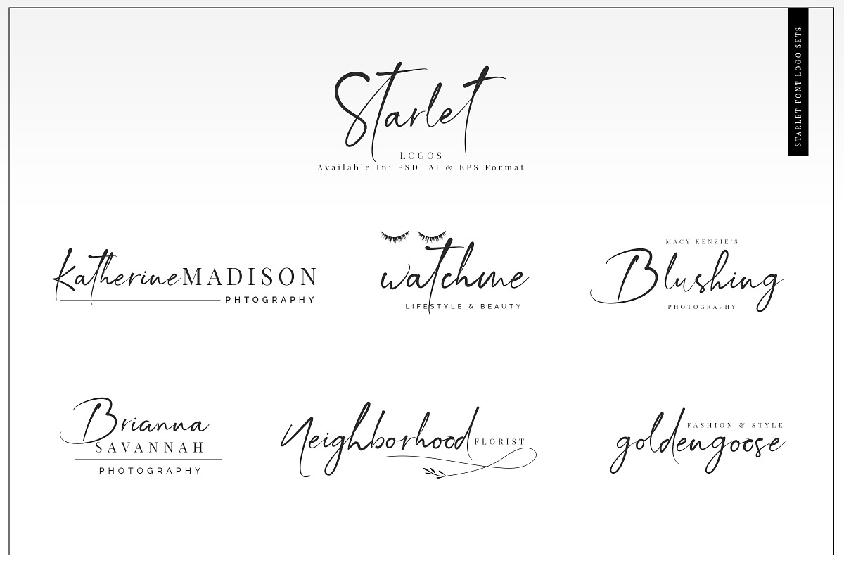 Starlet Script Font + 12 Logos preview 5