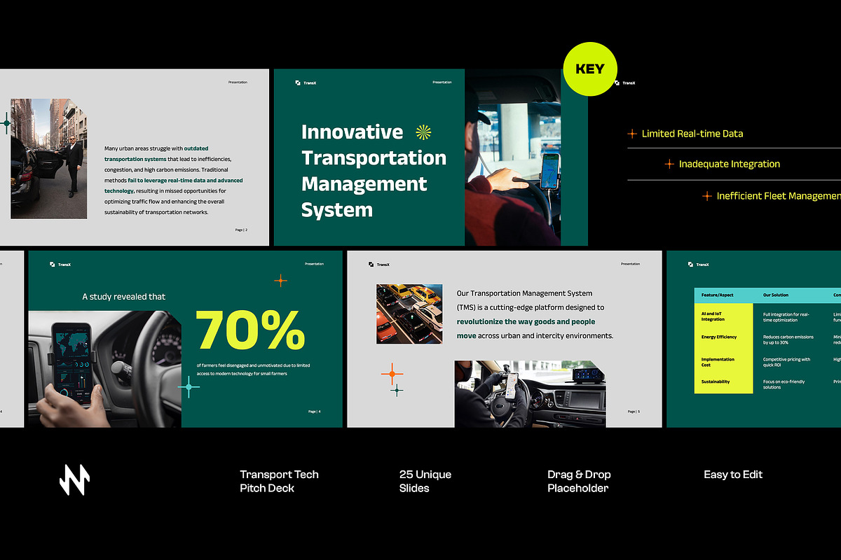 Transportation Pitch Deck Keynote, a Presentation Template by Neermana (Photo 1 of 4)
