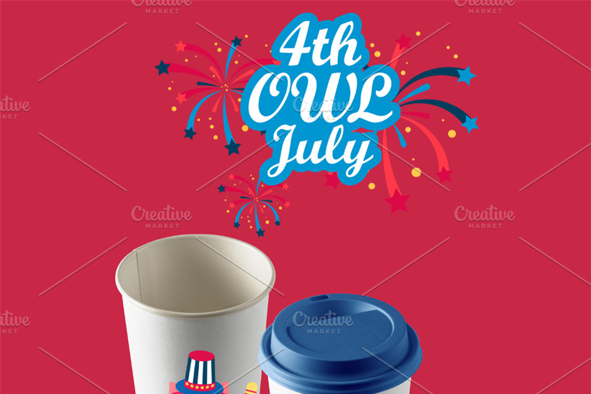 OWL July Digital Clip Art, a Seasonal Illustration by Cozy Cat Design (Photo 5 of 6)