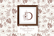 Copper Flowers with Alphabet, a Decorative Illustration by Bloomart Studio (Thumbnail 3 of 8)