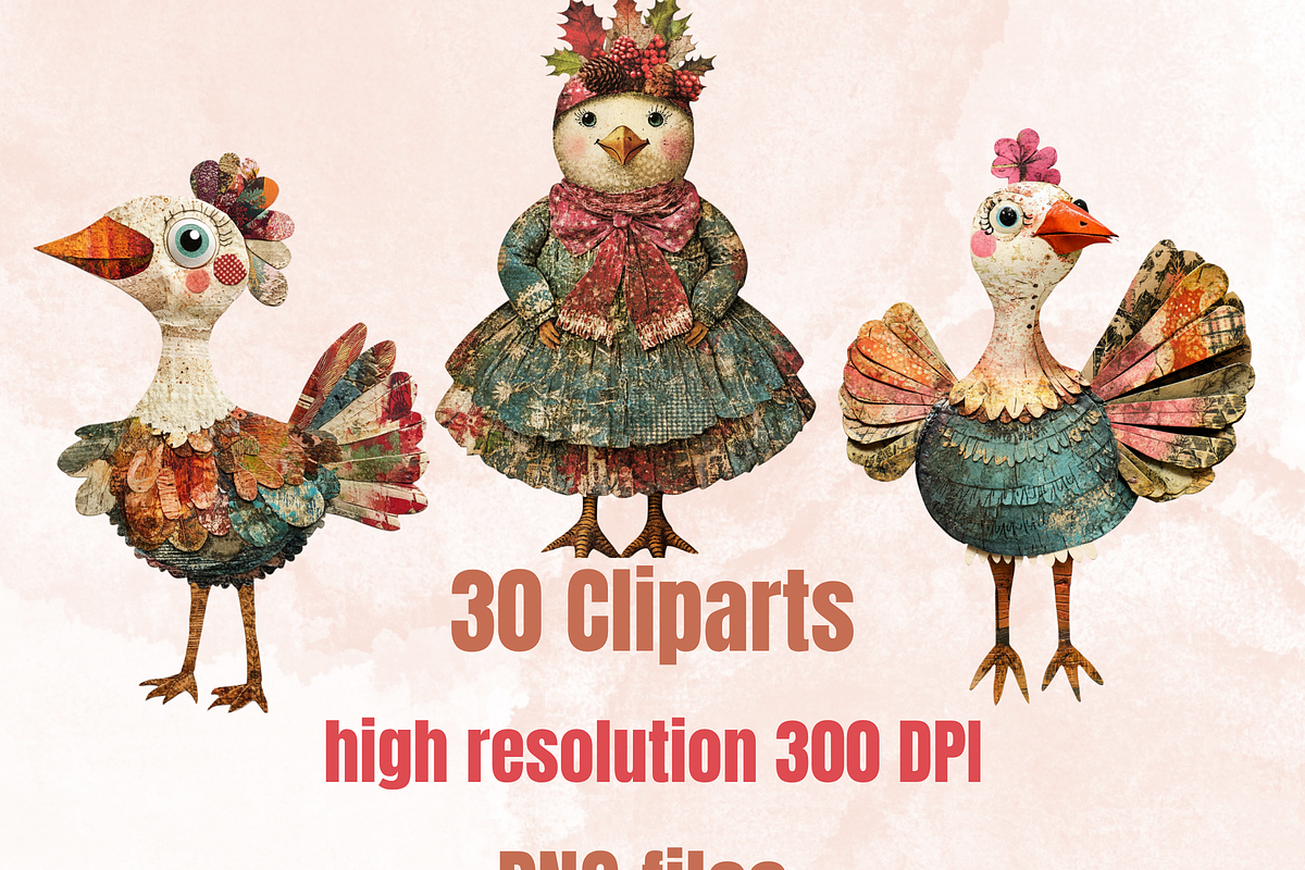 Christmas Turkey Doll Mixed Media, an Object Graphic by GiraffeCreative (Photo 7 of 9)