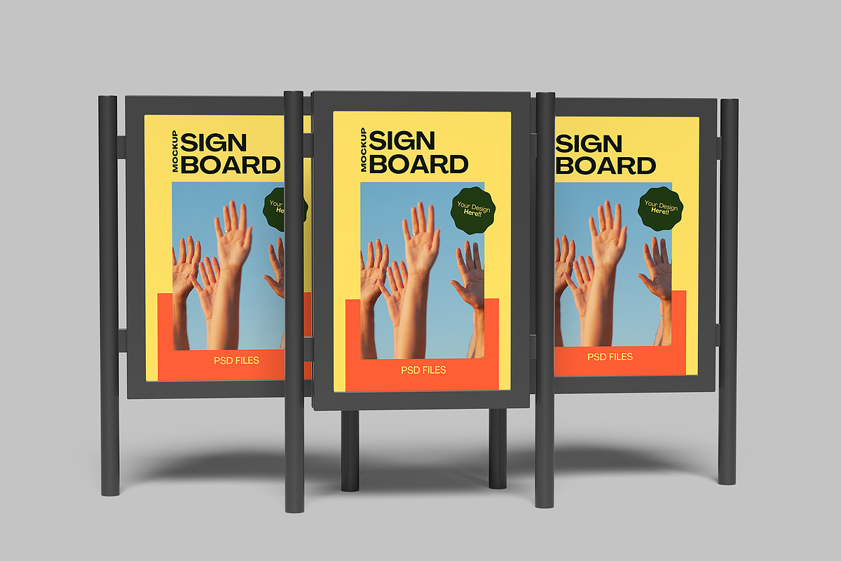 Sign Board Mockup, a Design Template by lamorastudio (Photo 10 of 11)
