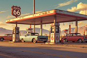 6 Retro Route 66 Gas Station Photos, an Industrial Photo by adenpinkstore (Thumbnail 5 of 7)