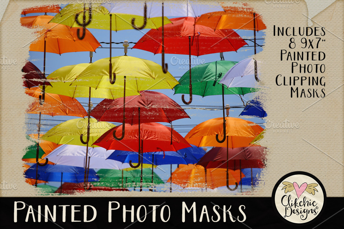 Painted Photo PS Clipping Masks, a Shape Add-On by Clikchic Designs (Photo 3 of 5)