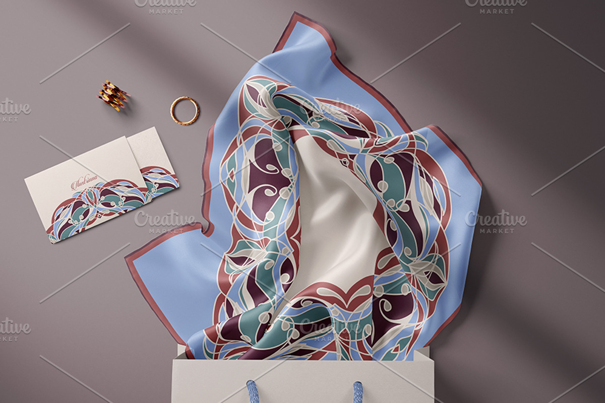 CAMEO - Hand-Drawn Silk Bandana, an Object Graphic by ilustrinna (Photo 3 of 8)