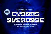 Cyborg Overdose - Space & Tech Font, a Serif Font by QR Design Studio (Thumbnail 1 of 6)