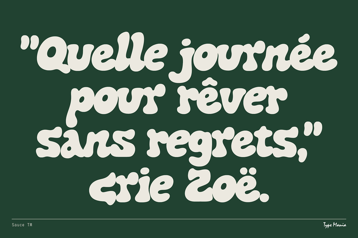 Sauce TM – Bubbly Font, a Slab Serif Font by Type Mania (Photo 8 of 11)
