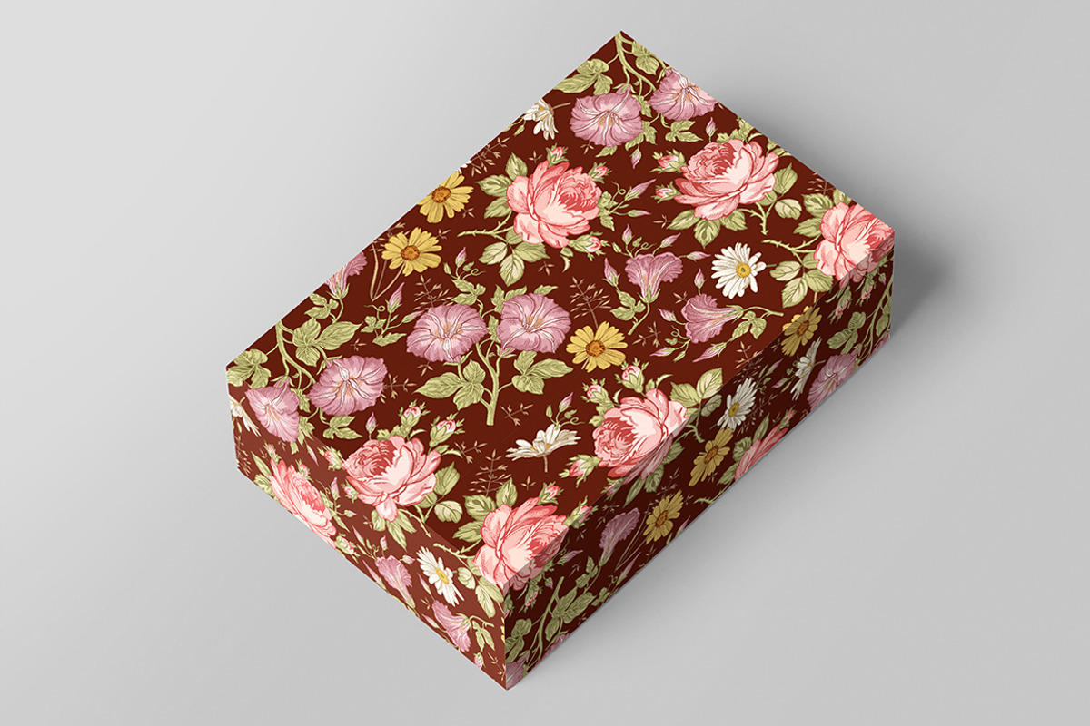 Set Seamless Flowers Roses Chamomile, a Pattern Graphic by Vintage (Photo 11 of 14)
