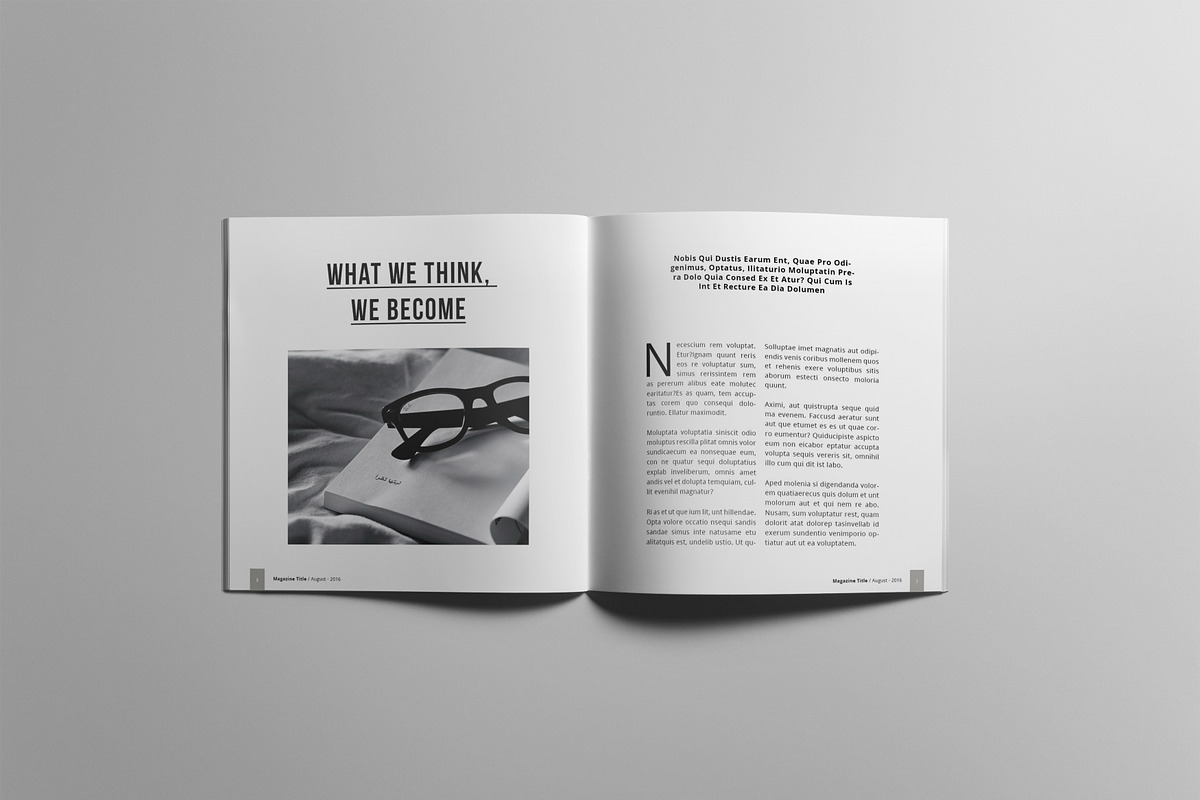 Minimal Square Magazine Template, a Magazine Template by Uloel Design (Photo 8 of 12)