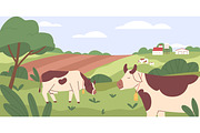 Farm countryside landscapes set, a Seasonal Illustration by Good Studio (Thumbnail 2 of 5)