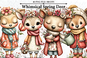 Whimsical Spring Deer Clipart, a Seasonal Illustration by HueNestify (Thumbnail 1 of 3)