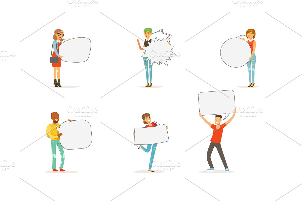 People Characters Standing and, a Person Illustration by TopVectors