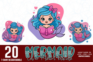 Groovy Mermaid Clipart Bundle, an Illustration by Sofia's Fashion