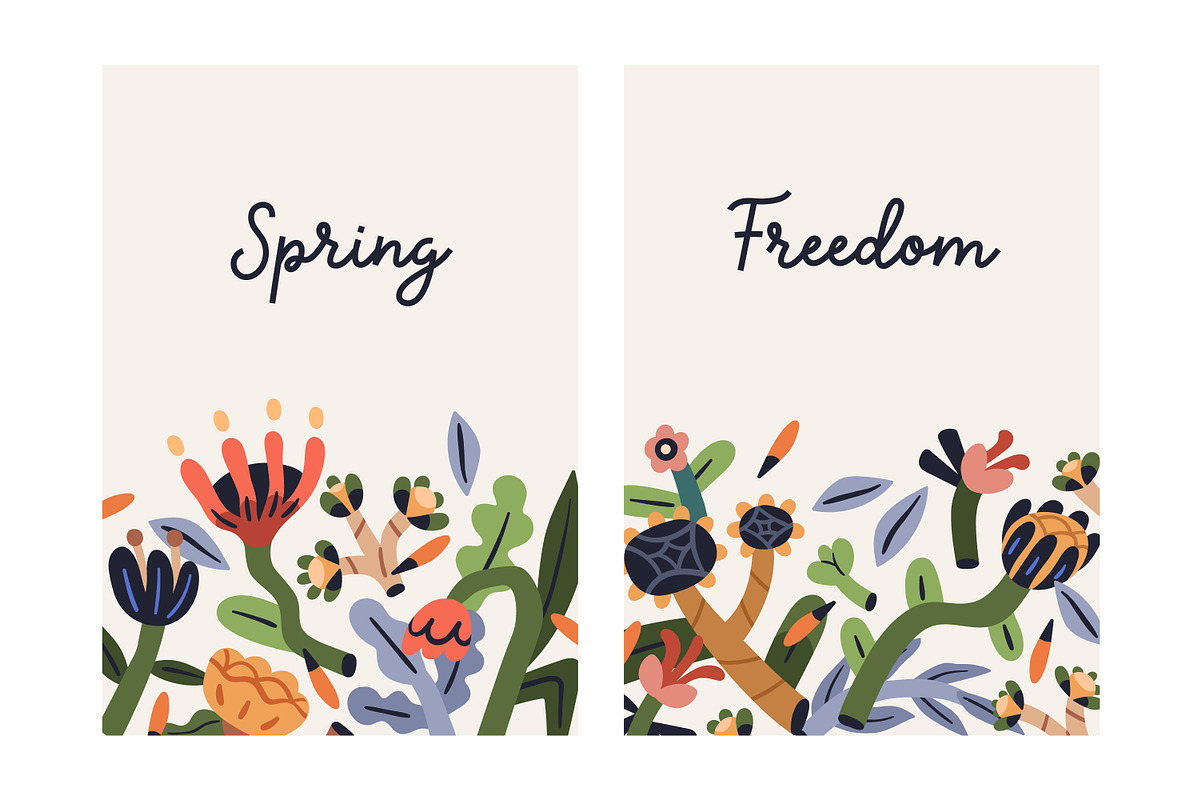 Floral cards, posters, banners set, a Decorative Illustration by Good Studio (Photo 4 of 9)