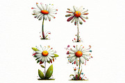 Whimsical white daisy Clipart, an Illustration by Designworld (Thumbnail 5 of 8)