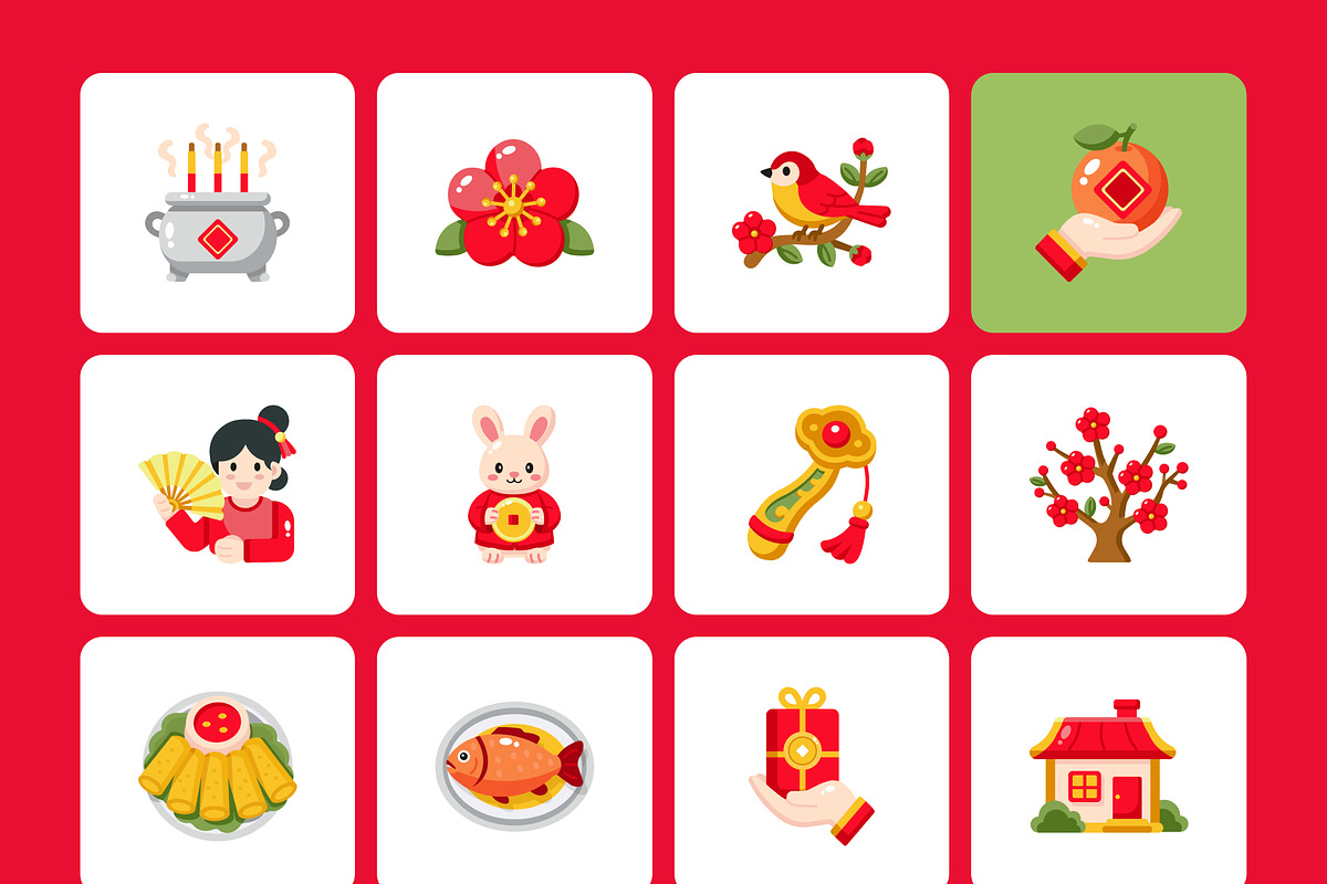 75 Chinese New Year Flat Icons, an Emoji Icon by Brickclay (Photo 10 of 10)