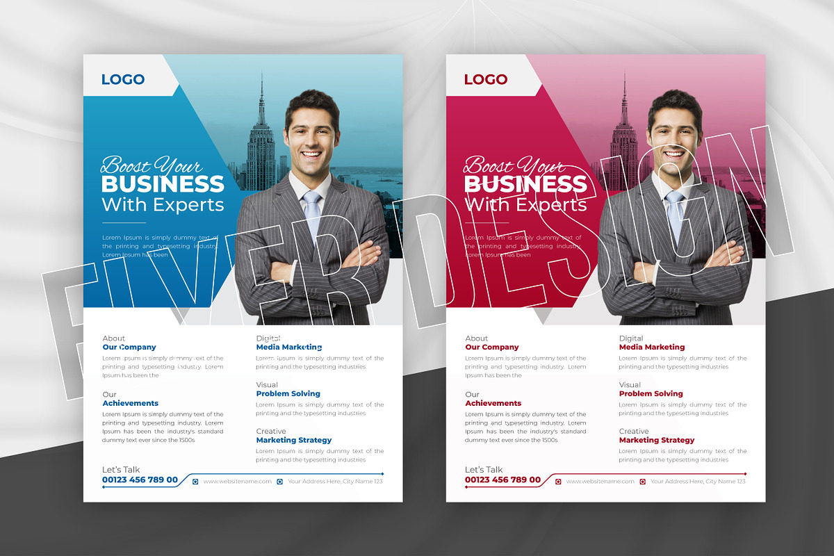 Corporate Business Flyer Design, a Flyer Template by MxVect Stock (Photo 1 of 3)