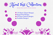 Royal Pink Otomi Illustrations, a Texture Graphic by Minky Moo Creations (Thumbnail 2 of 10)